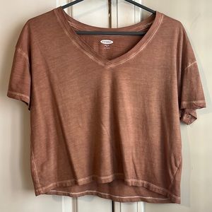 Old Navy washed v neck crop top tshirt
